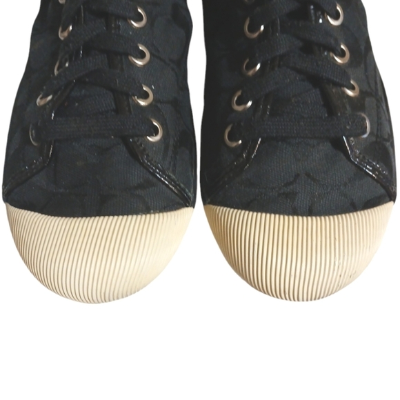 Coach Zorra Sneakers Black/Cream Jacquard Logo Print size 7 - Picture 3 of 10